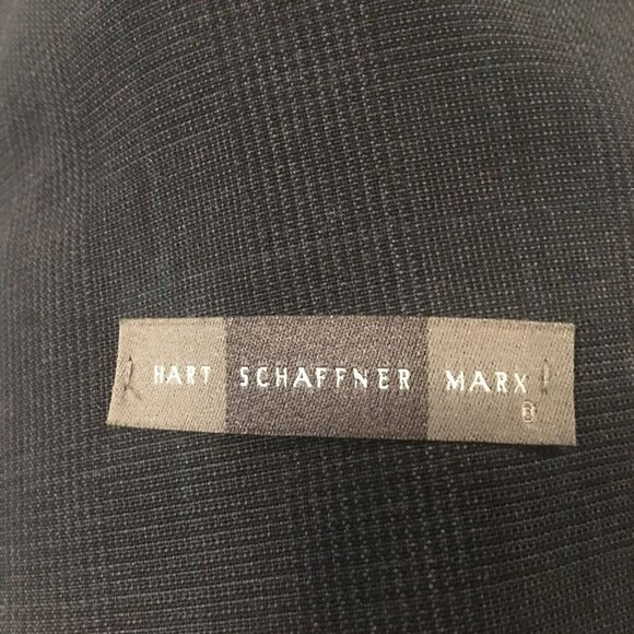 HART SCHAFFNER & MARX Blue Wool Plaid Blazer Sport Coat Jacket Men's 44L NWT - Picture 7 of 10